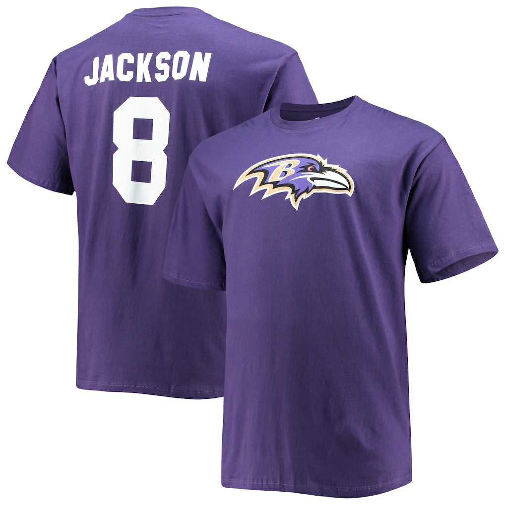 Lamar Jackson Baltimore Ravens Big & Tall Player Name & Number T-Shirt - Purple for sale
