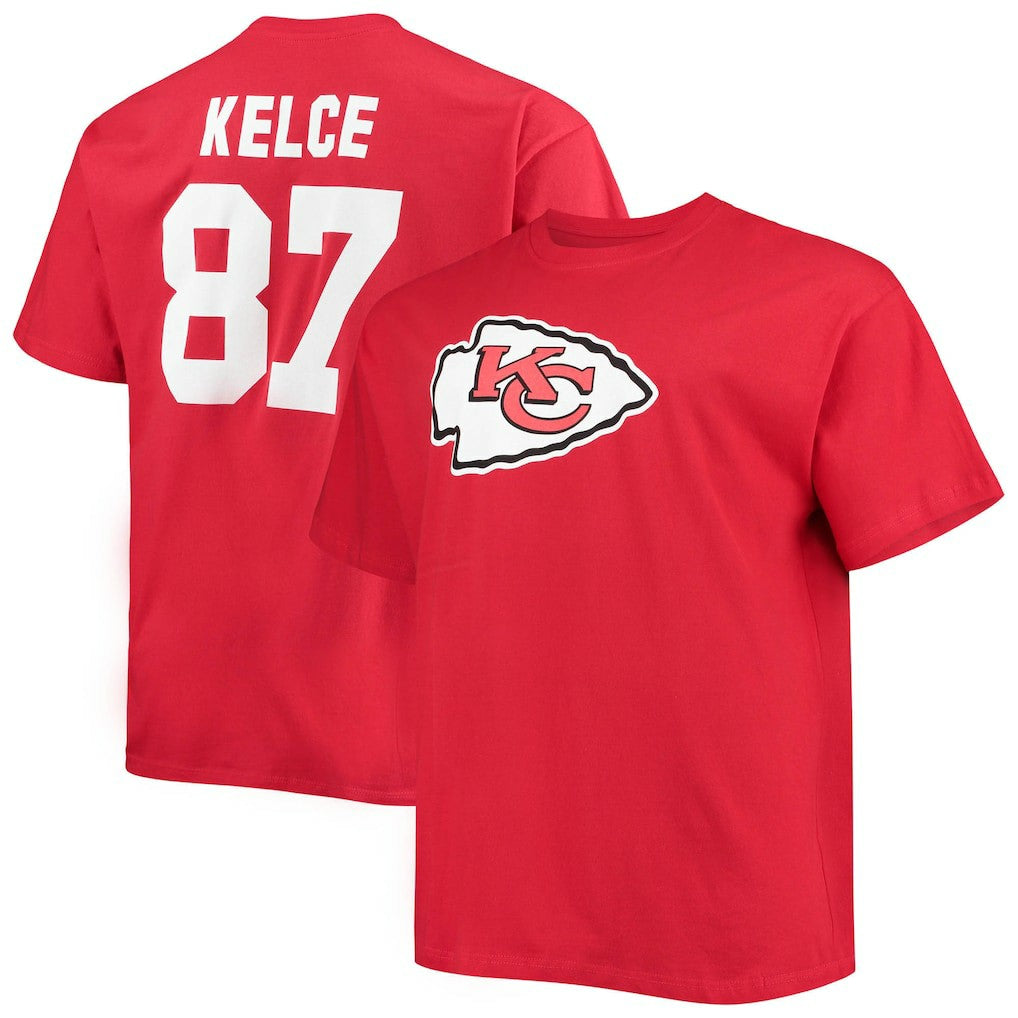 Travis Kelce Kansas City Chiefs Big & Tall Player Name & Number T-Shirt - Red cheap