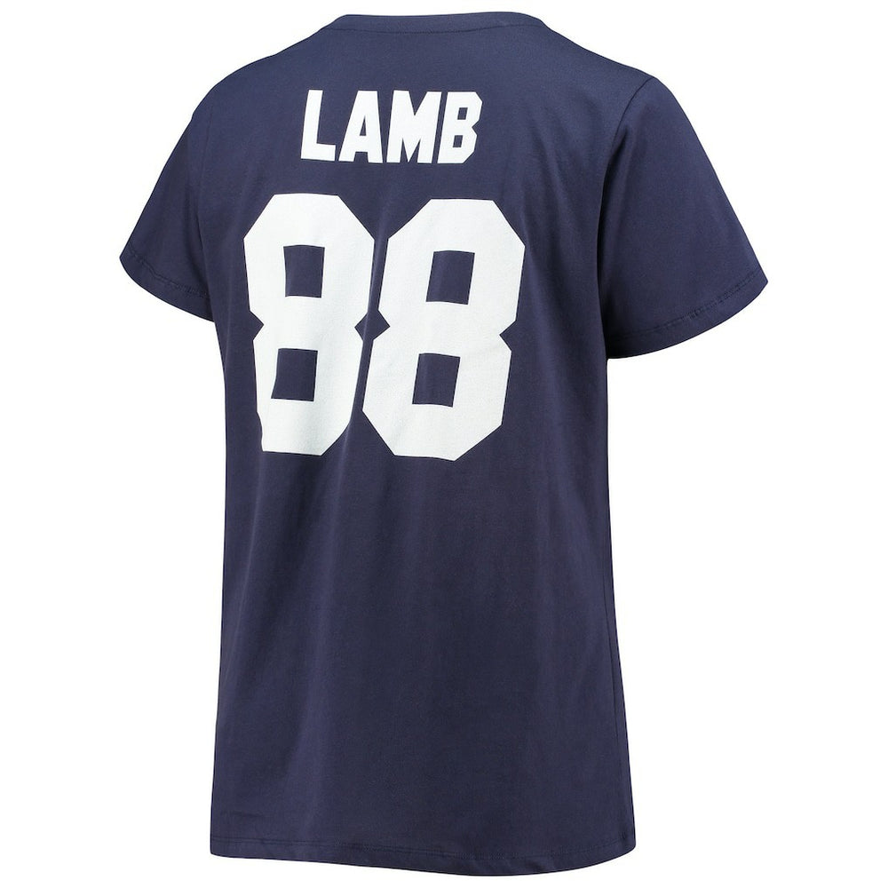 CeeDee Lamb Dallas Cowboys Women's Plus Size Name & Number V-Neck T-Shirt - Navy on sale