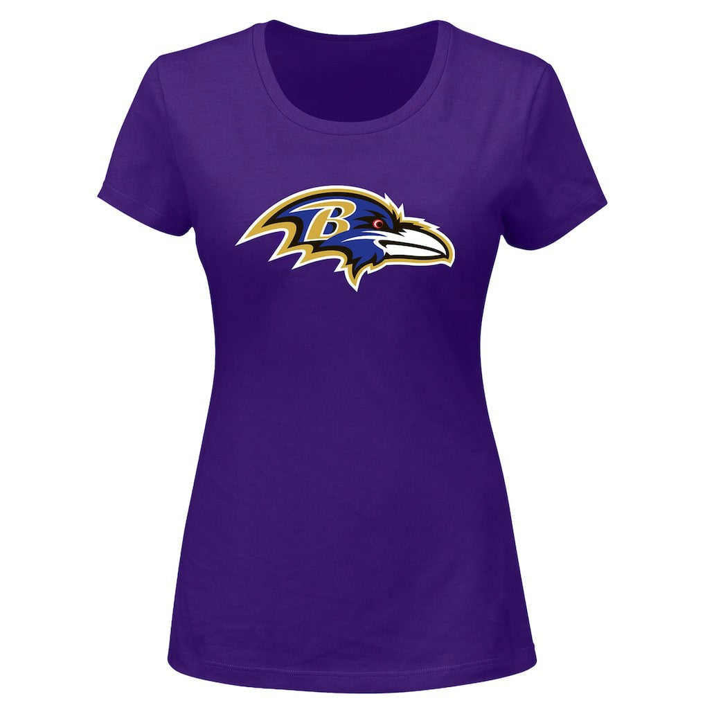Lamar Jackson Baltimore Ravens Women's Plus Size Name & Number V-Neck T-Shirt - Purple cheap