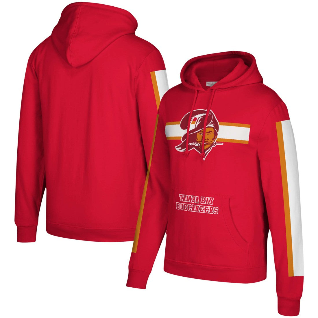 Tampa Bay Buccaneers Three Stripe Pullover Hoodie - Red for sale