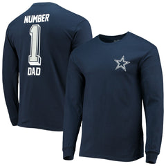 Dallas Cowboys #1 Dad Long Sleeve T-Shirt - Navy for sale