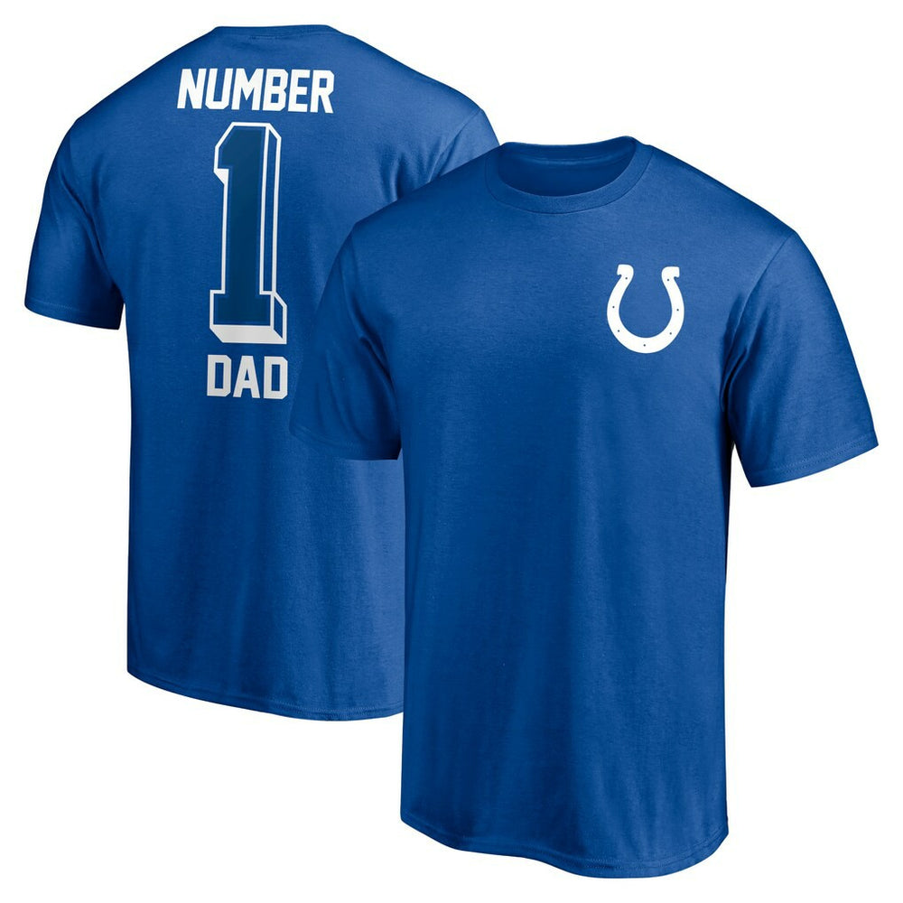 Indianapolis Colts #1 Dad T-Shirt - Royal on sale