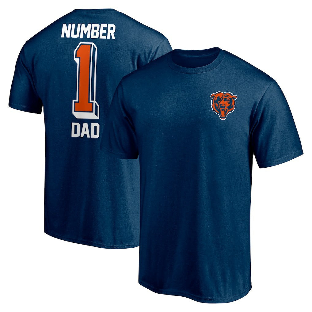 Chicago Bears #1 Dad T-Shirt - Navy cheap