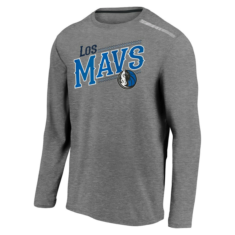 Dallas Mavericks 2021 Noches Éne-Bé-A Authentic Shooting Long Sleeve T-Shirt sale - Heather Charcoal discount