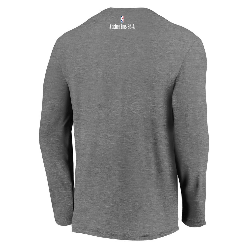 Dallas Mavericks 2021 Noches Éne-Bé-A Authentic Shooting Long Sleeve T-Shirt sale - Heather Charcoal discount