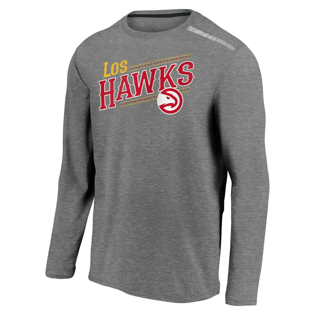 Atlanta Hawks 2021 Noches Éne-Bé-A Authentic Shooting Long Sleeve T-Shirt - Heather Charcoal cheap