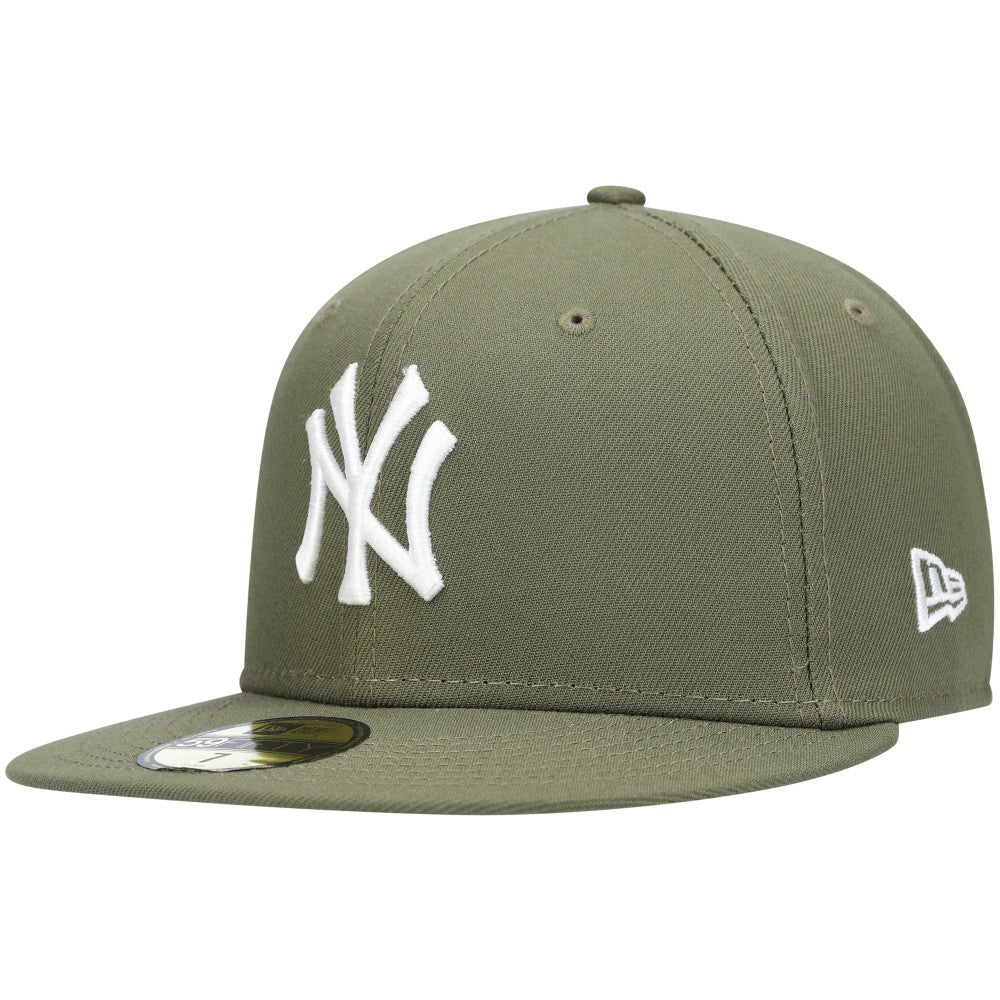 New York Yankees White Logo 59FIFTY Fitted Hat Olive