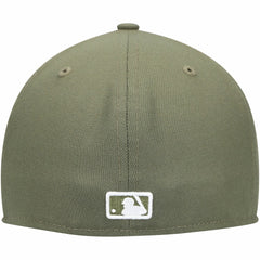 New York Yankees White Logo 59FIFTY Fitted Hat Olive