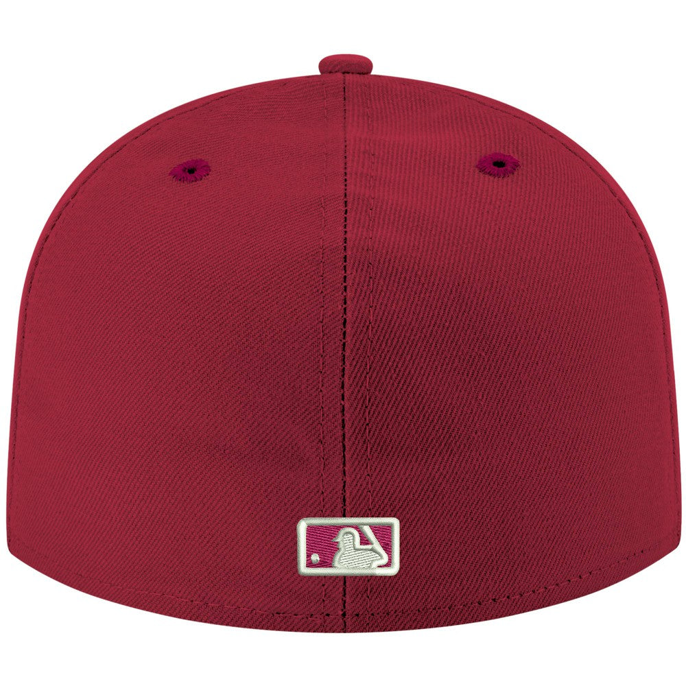 Miami Marlins White Logo 59FIFTY Fitted Hat Cardinal