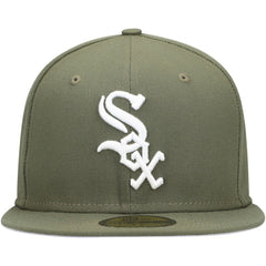 Chicago White Sox White Logo 59FIFTY Fitted Hat Olive