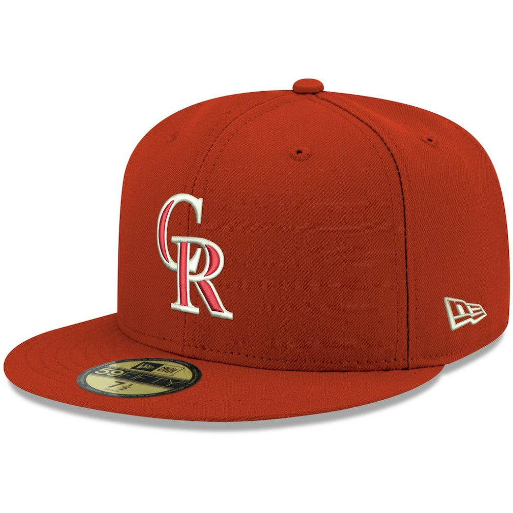 Colorado Rockies White Logo 59FIFTY Fitted Hat Red