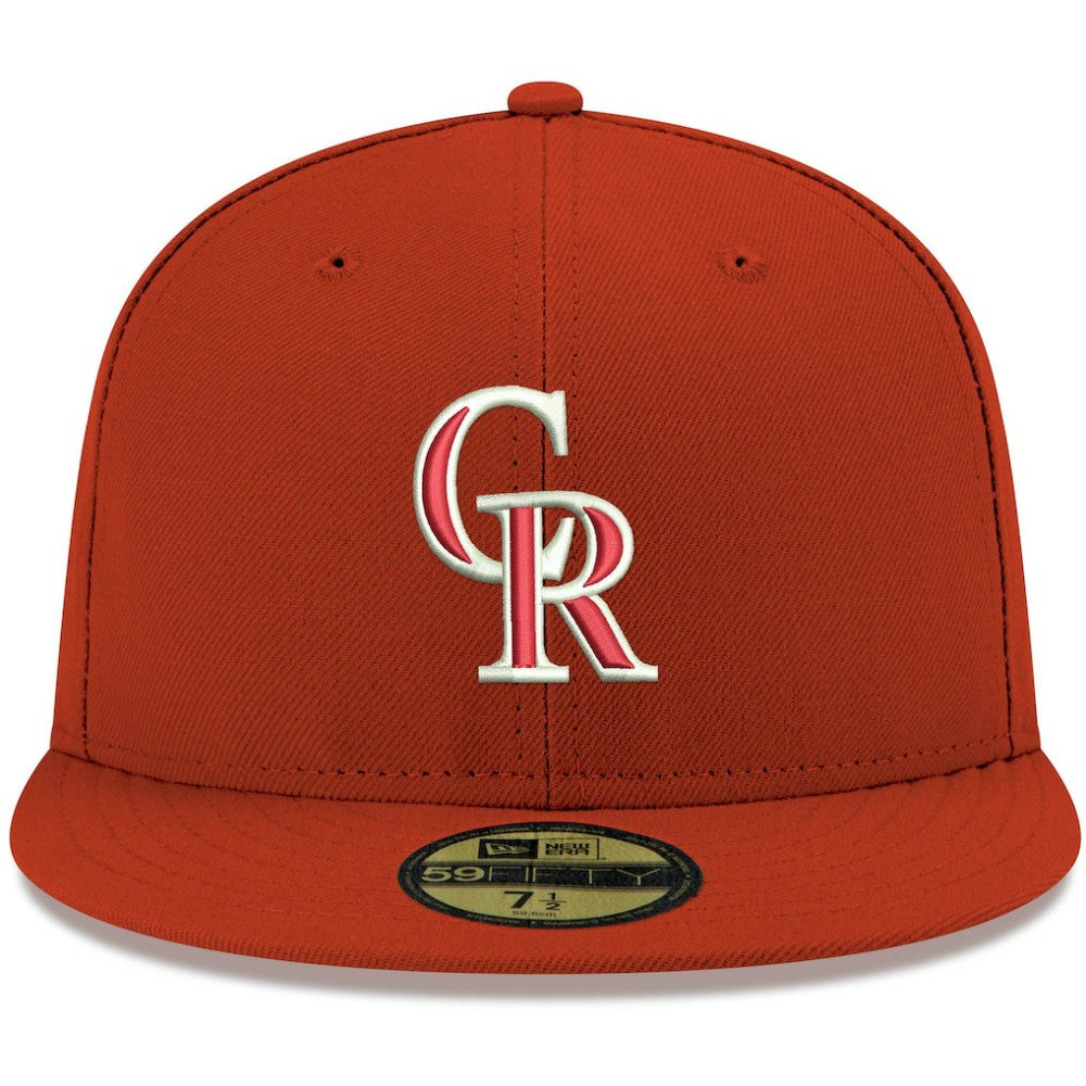 Colorado Rockies White Logo 59FIFTY Fitted Hat Red