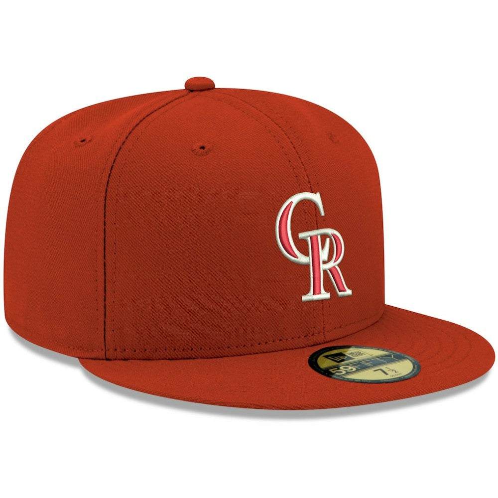 Colorado Rockies White Logo 59FIFTY Fitted Hat Red