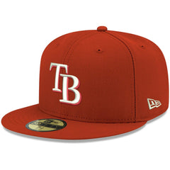 Tampa Bay Rays White Logo 59FIFTY Fitted Hat Red