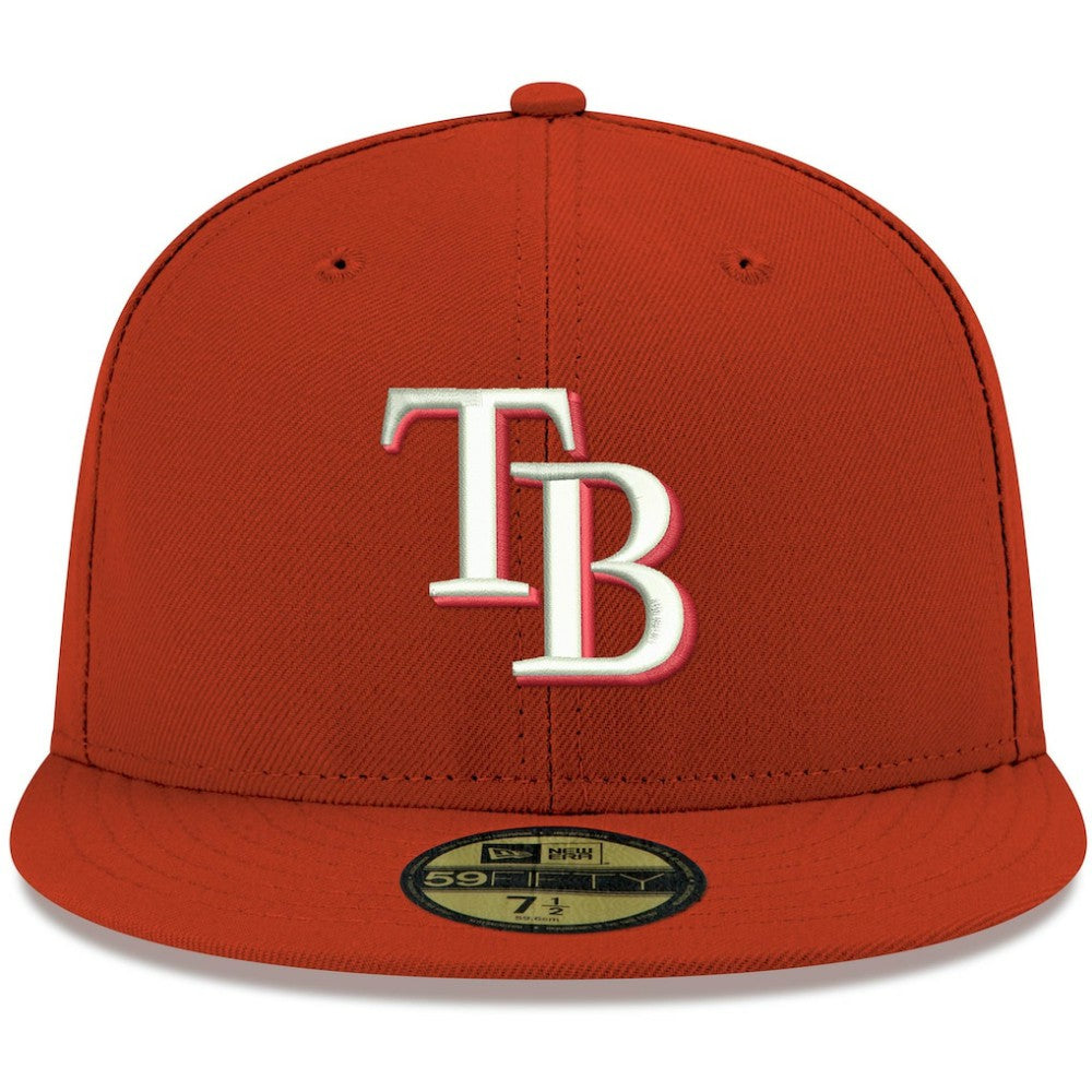 Tampa Bay Rays White Logo 59FIFTY Fitted Hat Red