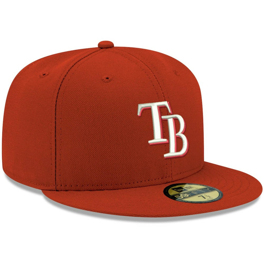Tampa Bay Rays White Logo 59FIFTY Fitted Hat Red