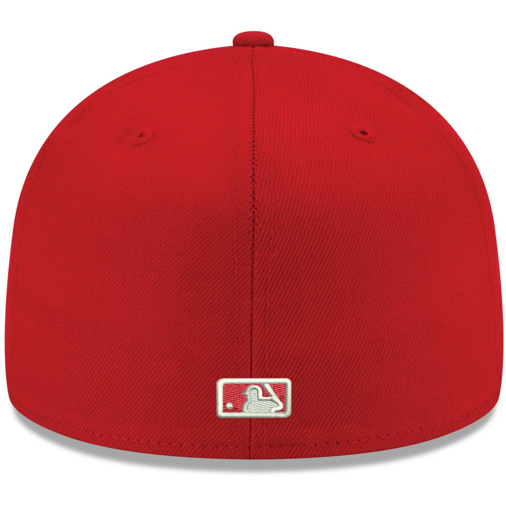 Los Angeles Angels White Logo 59FIFTY Fitted Hat Red