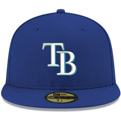 Tampa Bay Rays White Logo 59FIFTY Fitted Hat Royal