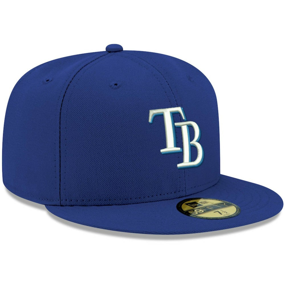Tampa Bay Rays White Logo 59FIFTY Fitted Hat Royal