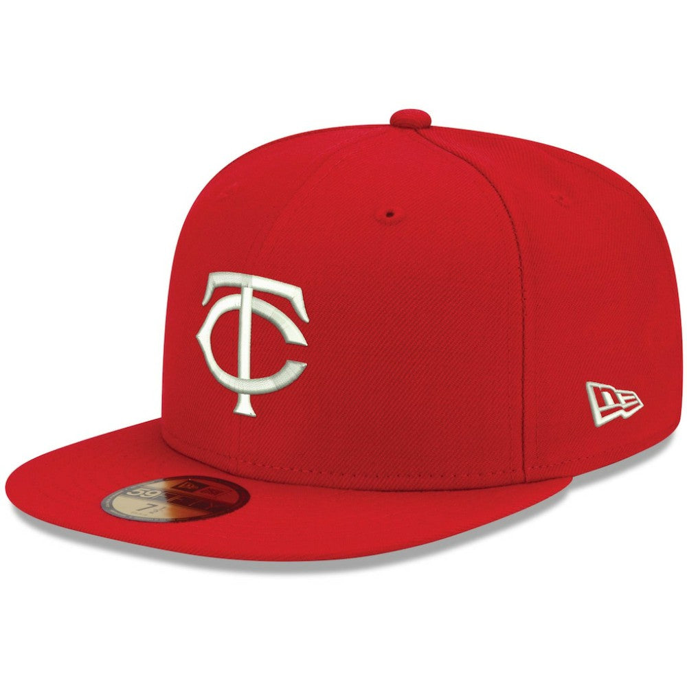 Minnesota Twins White Logo 59FIFTY Fitted Hat Red