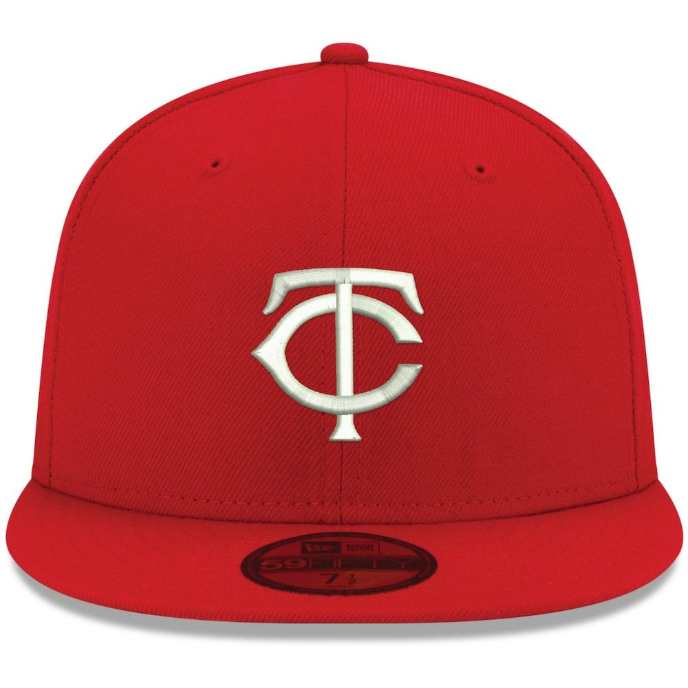 Minnesota Twins White Logo 59FIFTY Fitted Hat Red