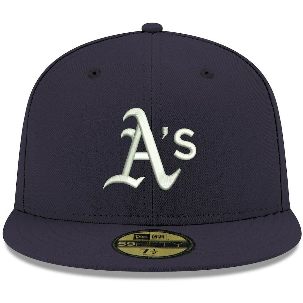 Athletics White Logo 59FIFTY Fitted Hat Navy