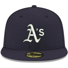 Athletics White Logo 59FIFTY Fitted Hat Navy