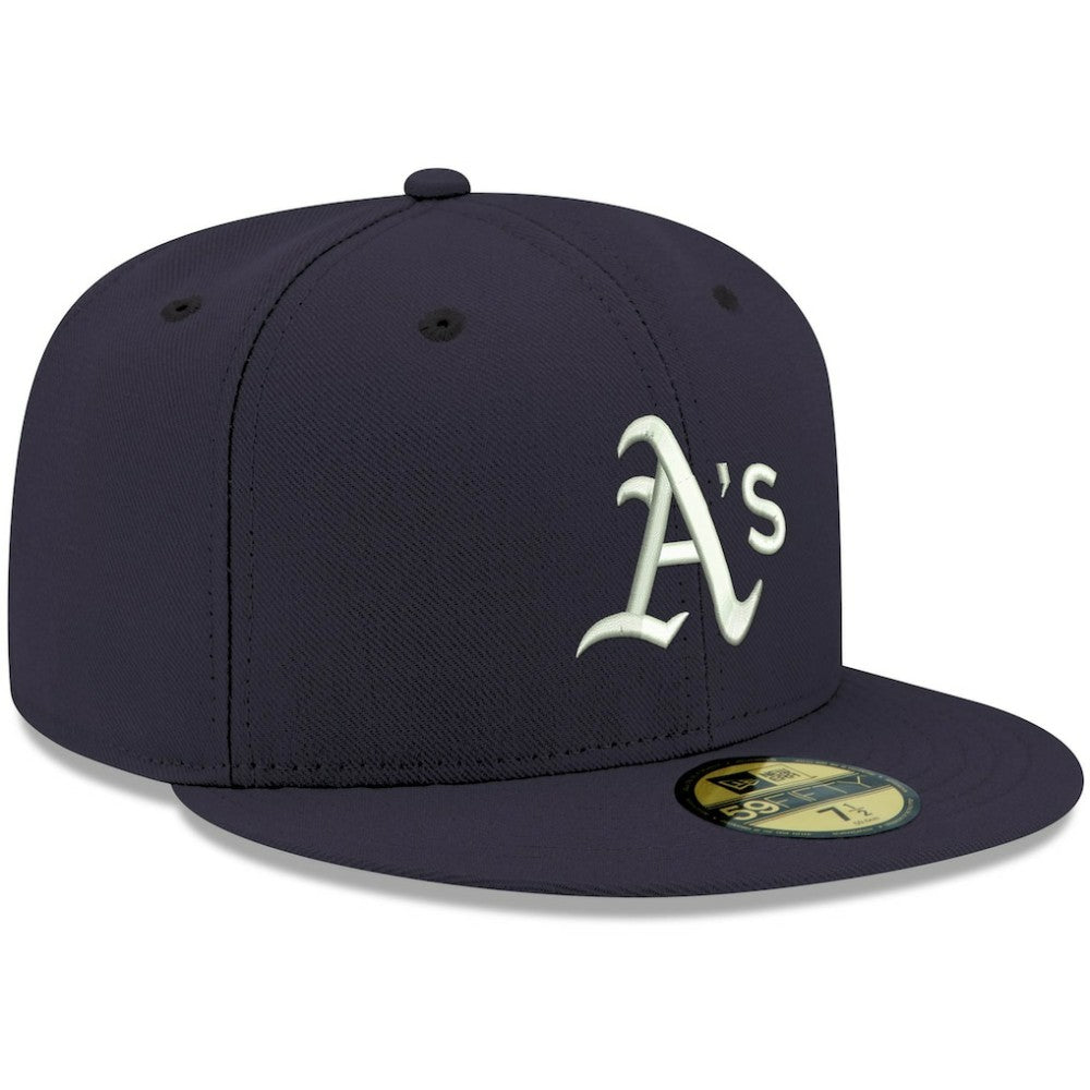 Athletics White Logo 59FIFTY Fitted Hat Navy