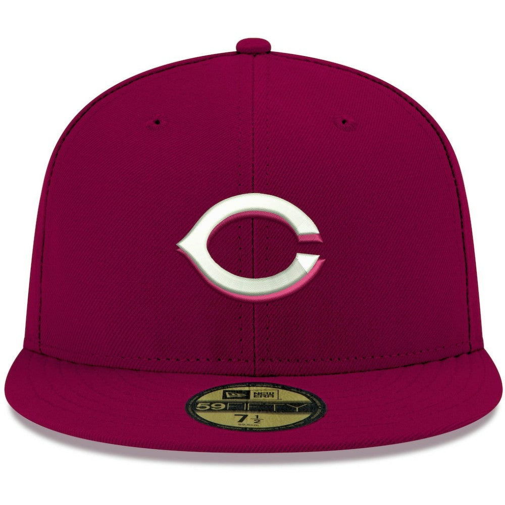 Cincinnati Reds White Logo 59FIFTY Fitted Hat Cardinal