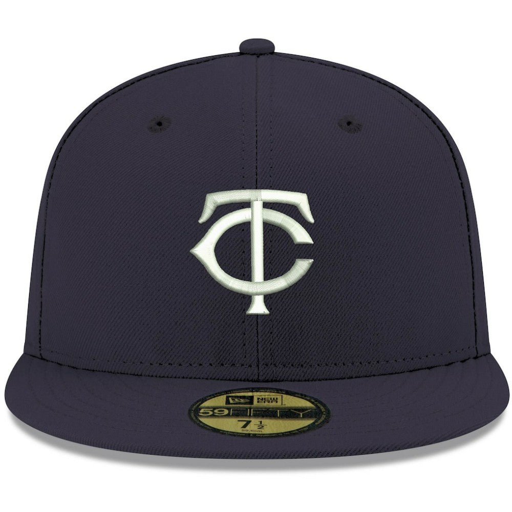 Minnesota Twins White Logo 59FIFTY Fitted Hat Navy