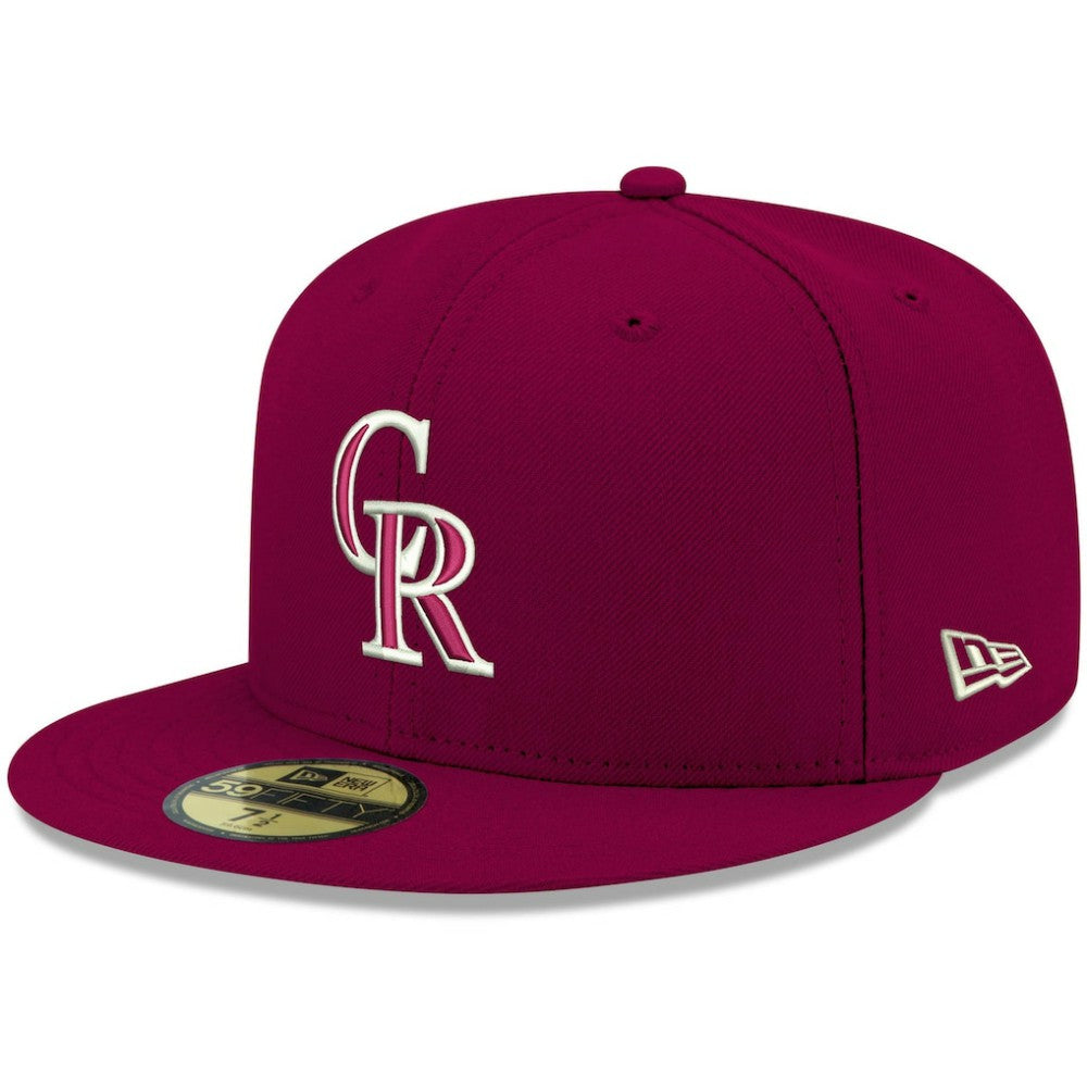 Colorado Rockies White Logo 59FIFTY Fitted Hat Cardinal