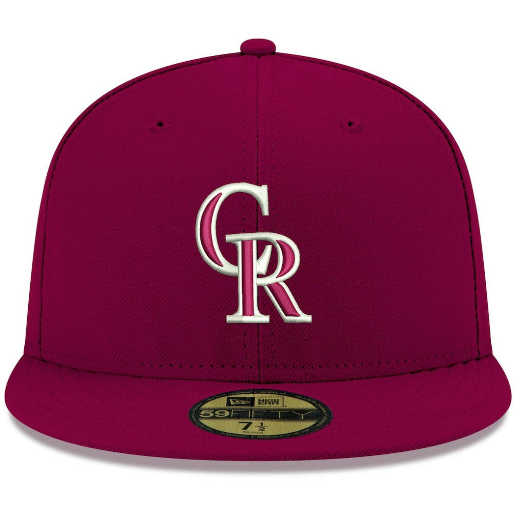 Colorado Rockies White Logo 59FIFTY Fitted Hat Cardinal