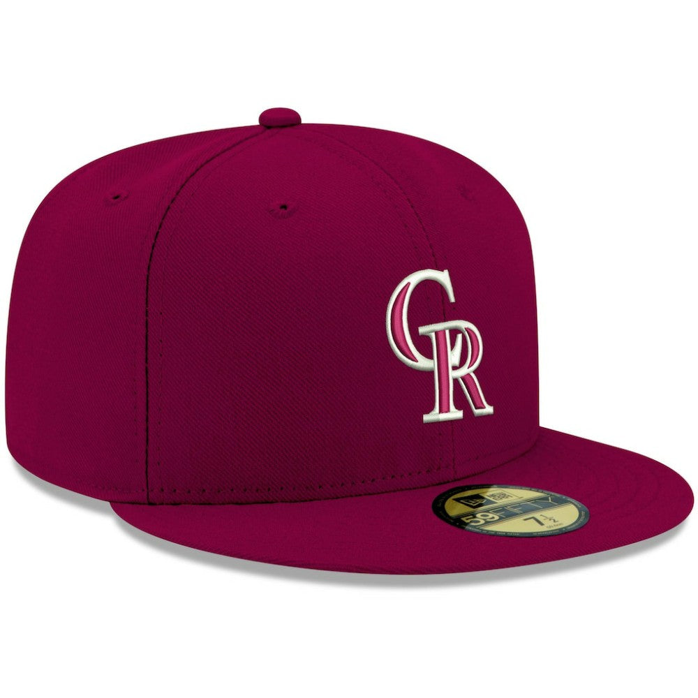 Colorado Rockies White Logo 59FIFTY Fitted Hat Cardinal