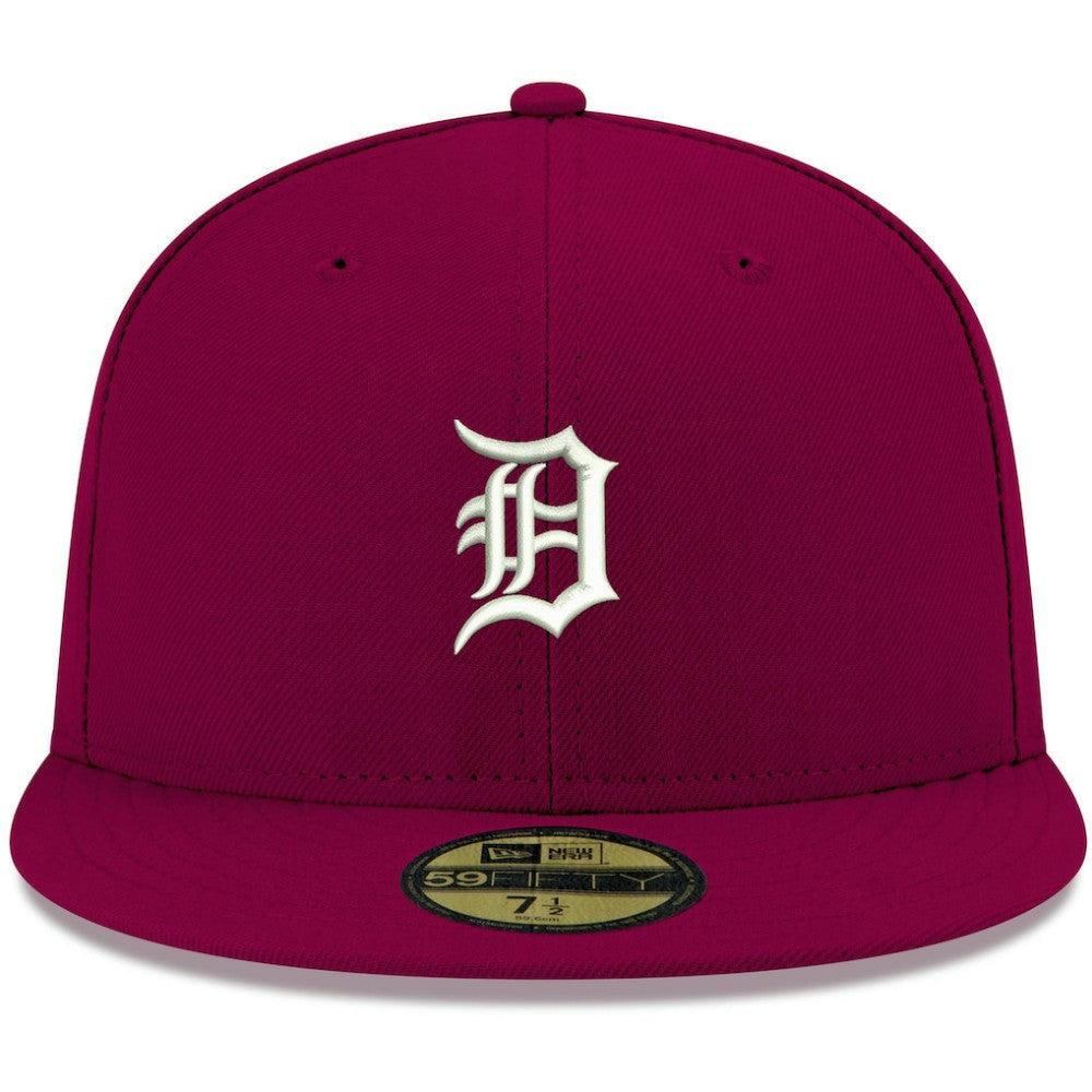 Detroit Tigers White Logo 59FIFTY Fitted Hat Cardinal