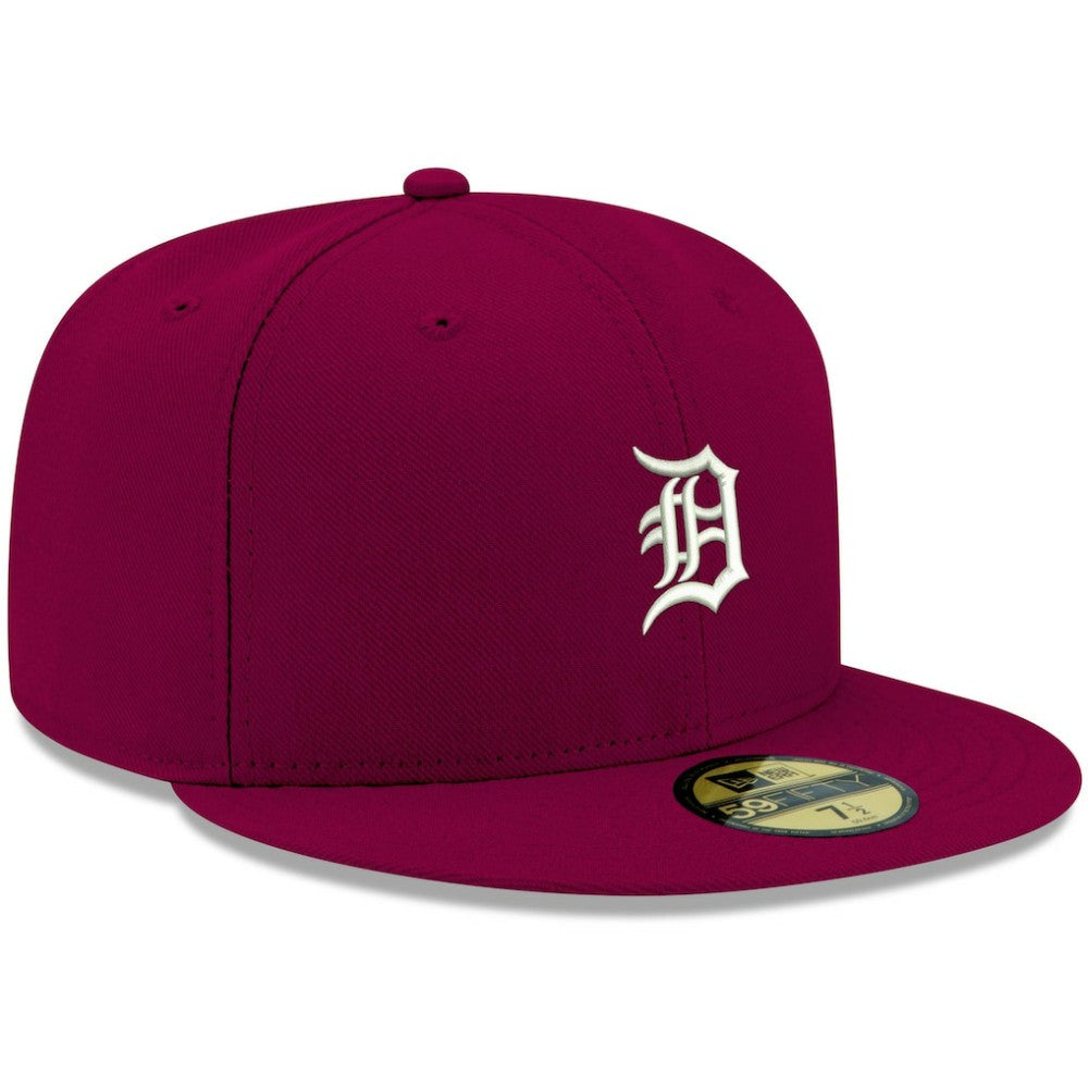 Detroit Tigers White Logo 59FIFTY Fitted Hat Cardinal