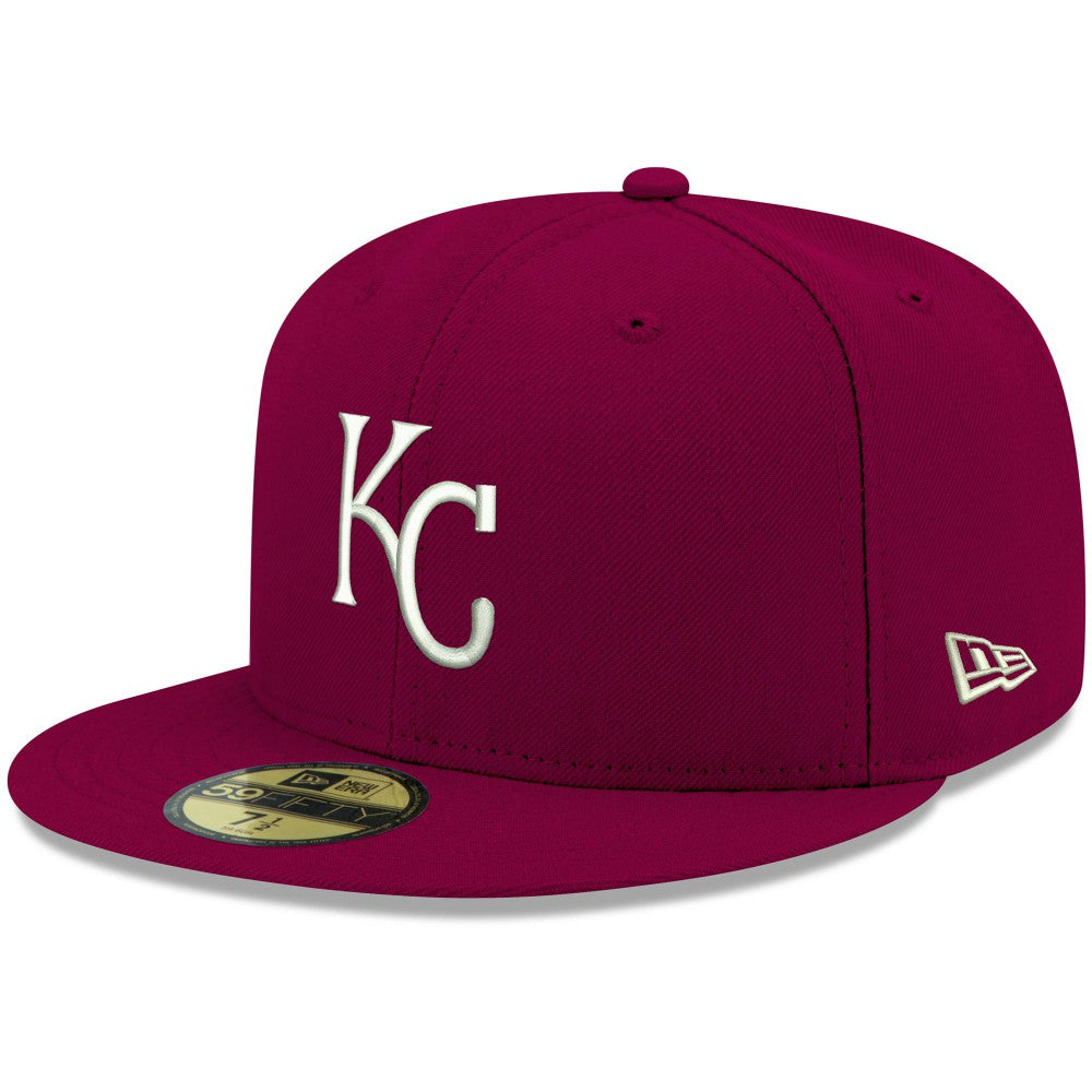 Kansas City Royals White Logo 59FIFTY Fitted Hat Cardinal