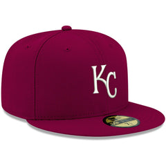 Kansas City Royals White Logo 59FIFTY Fitted Hat Cardinal