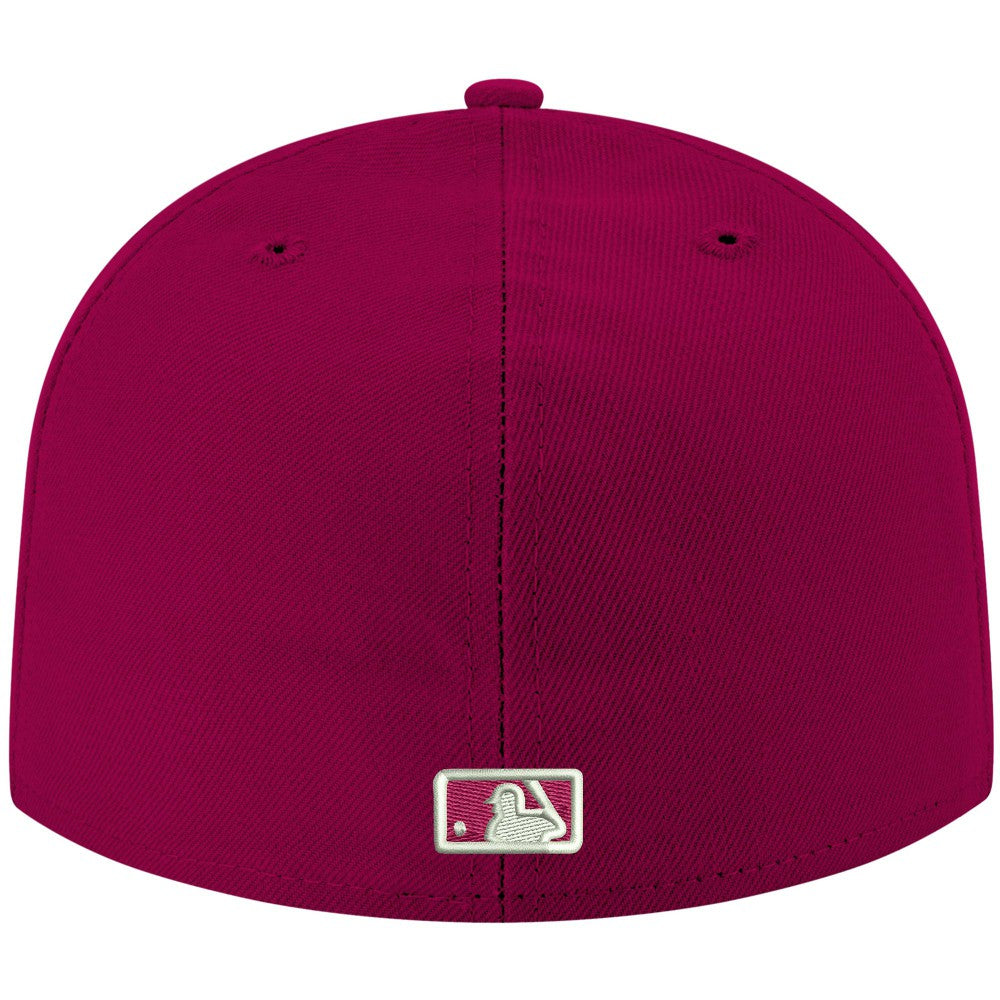 New York Mets White Logo 59FIFTY Fitted Hat Cardinal