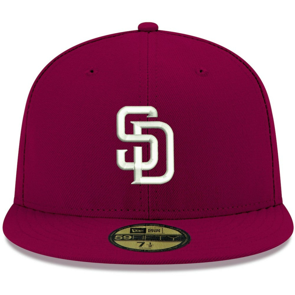 San Diego Padres White Logo 59FIFTY Fitted Hat Cardinal