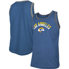 Los Angeles Rams New Era Ringer Tri-Blend Tank Top - Heathered Royal discount