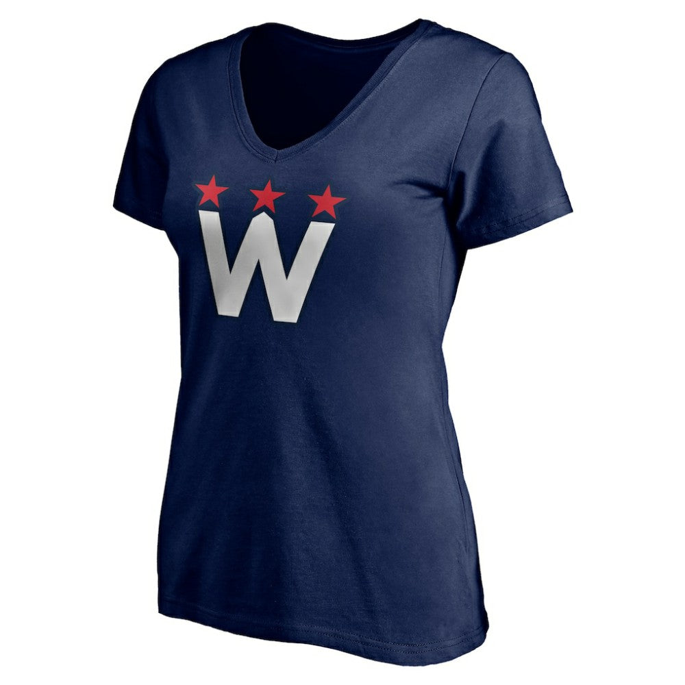 Washington Capitals Women's Alternate Logo V-Neck T-Shirt - Navy T-shirts