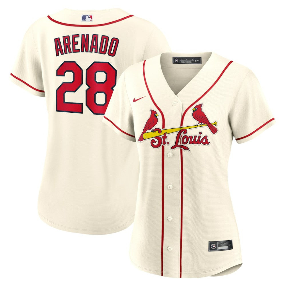 Nolan Arenado St. Louis Cardinals Women's Alternate Replica Player Jersey Cream