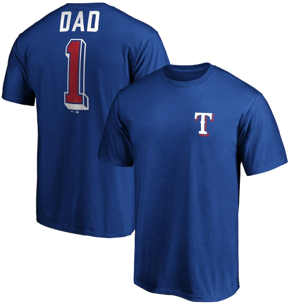 Texas Rangers Number One Dad T-Shirt Royal