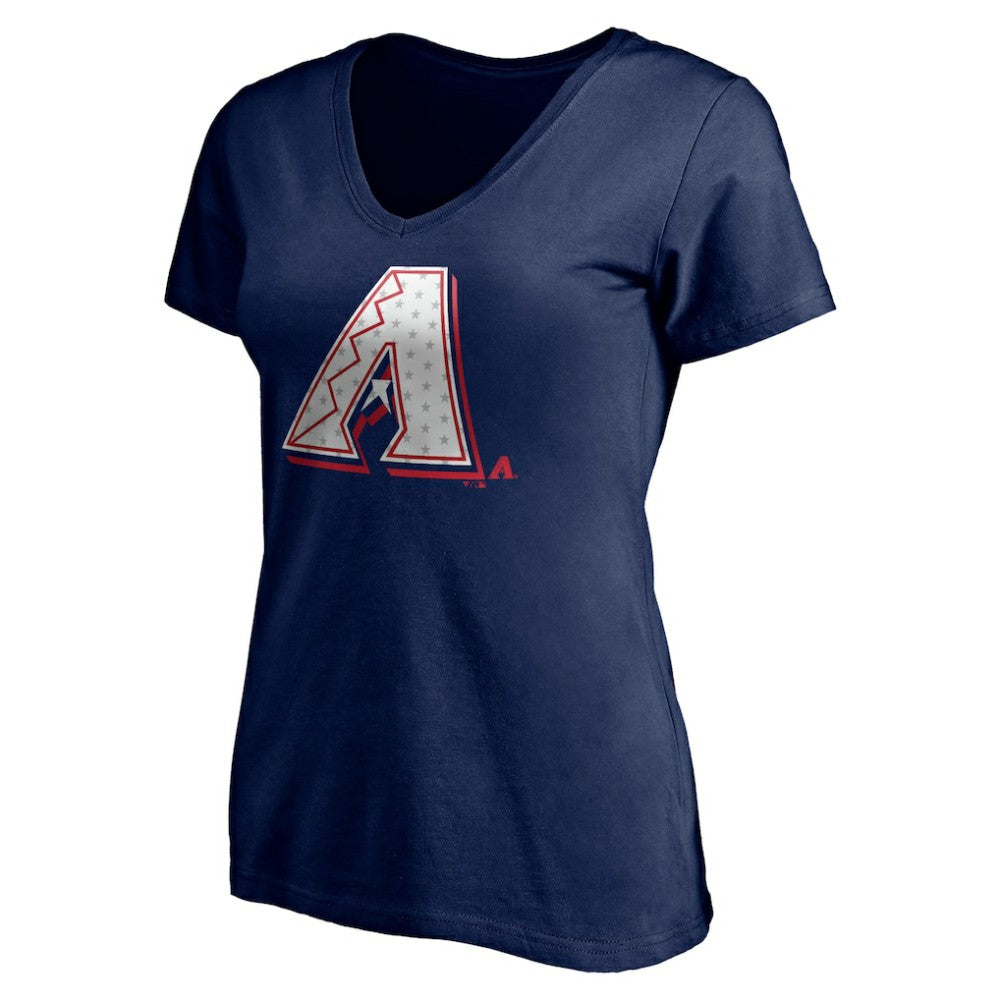 Arizona Diamondbacks Women's Red White and Team V-Neck T-Shirt Navy