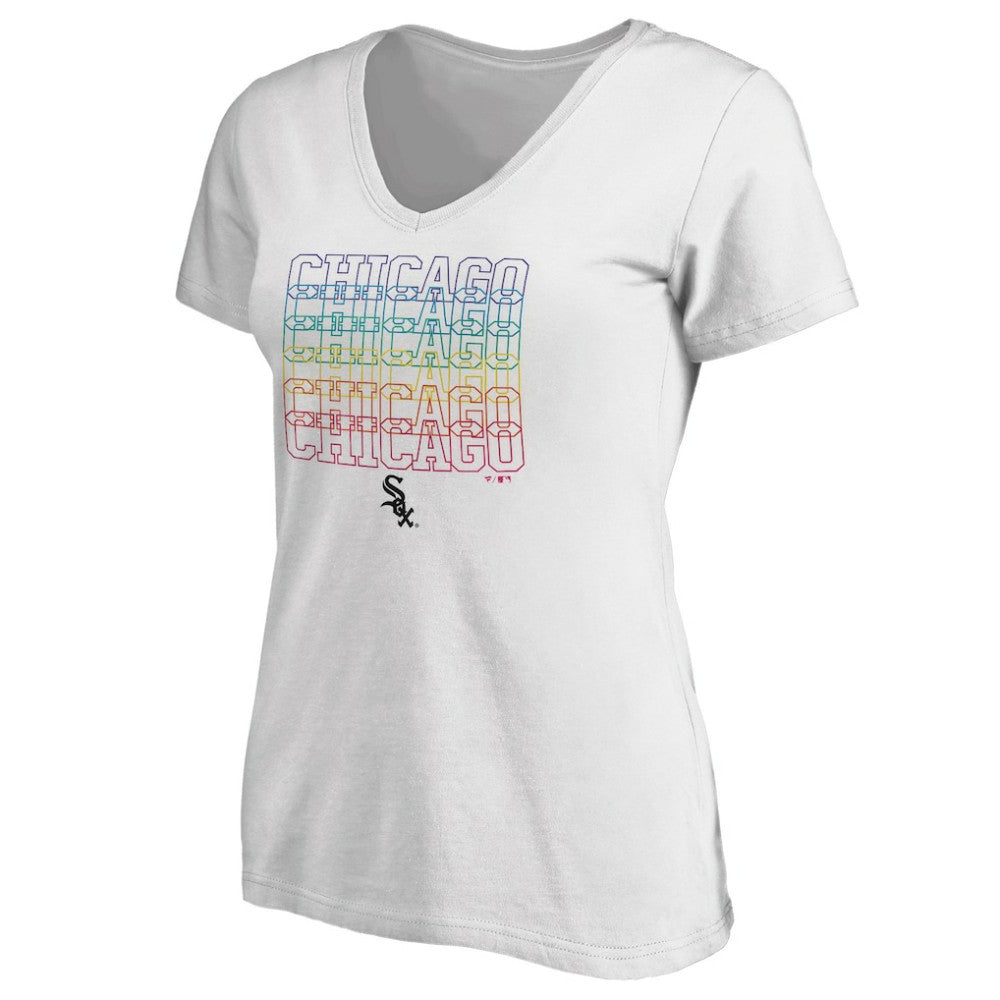 Chicago White Sox Women's City Pride V-Neck T-Shirt White