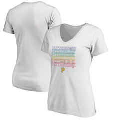 Pittsburgh Pirates Women's City Pride V-Neck T-Shirt White