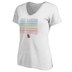 St. Louis Cardinals Women's City Pride V-Neck T-Shirt White