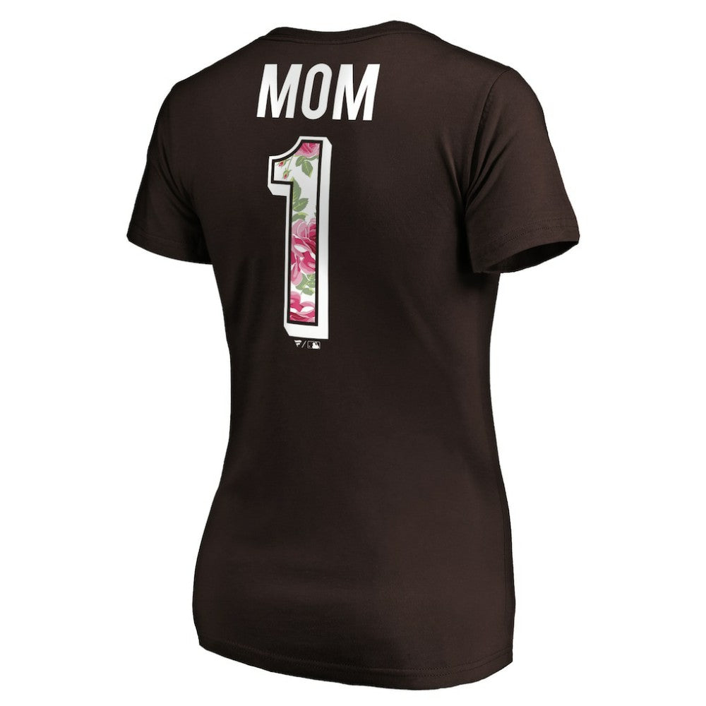 San Diego Padres Women's Mother's Day V-Neck T-Shirt Brown
