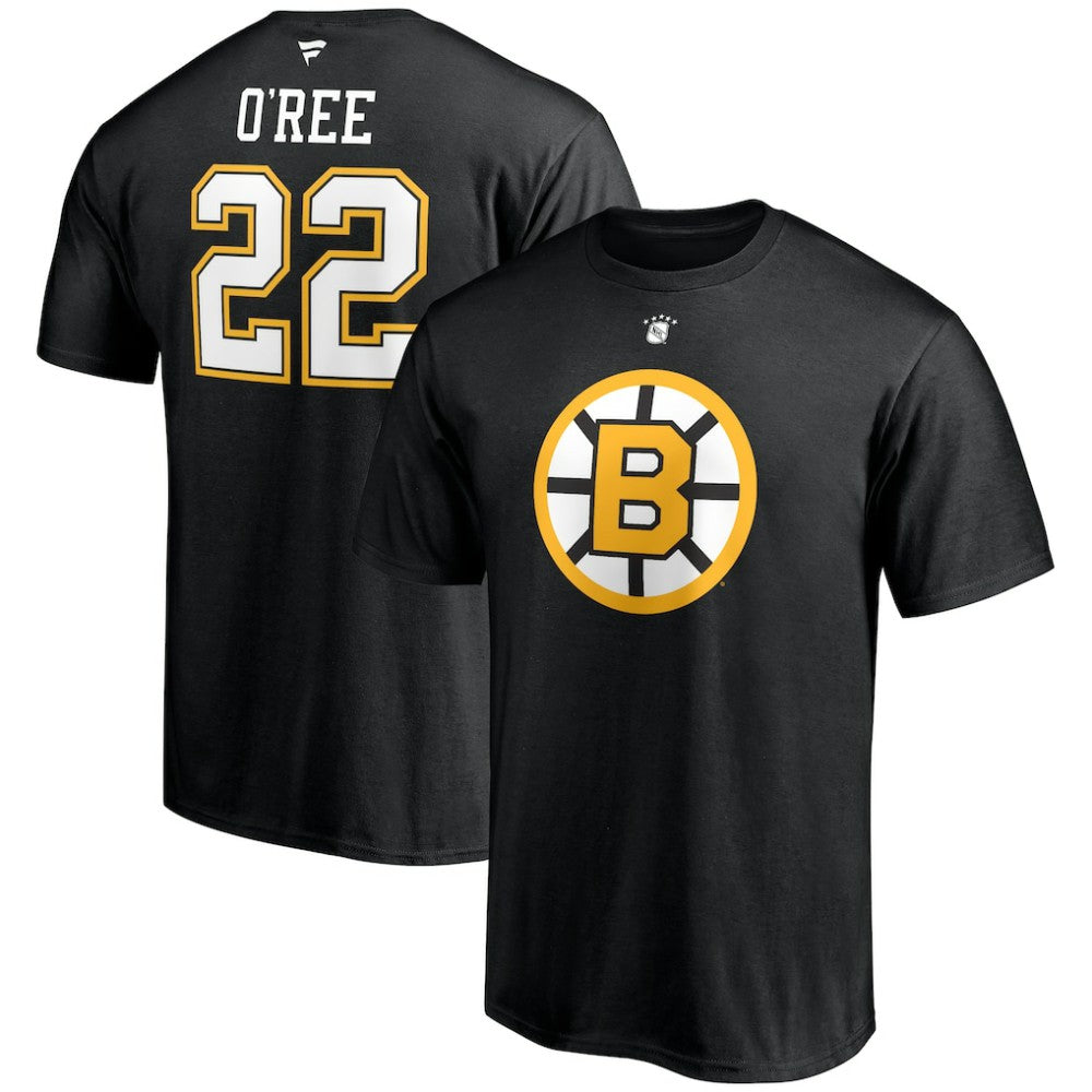 Willie O'Ree Boston Bruins Fanatics Authentic Stack Retired Player Name & Number T-Shirt - Black T-shirts